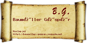 Baumüller Gáspár névjegykártya